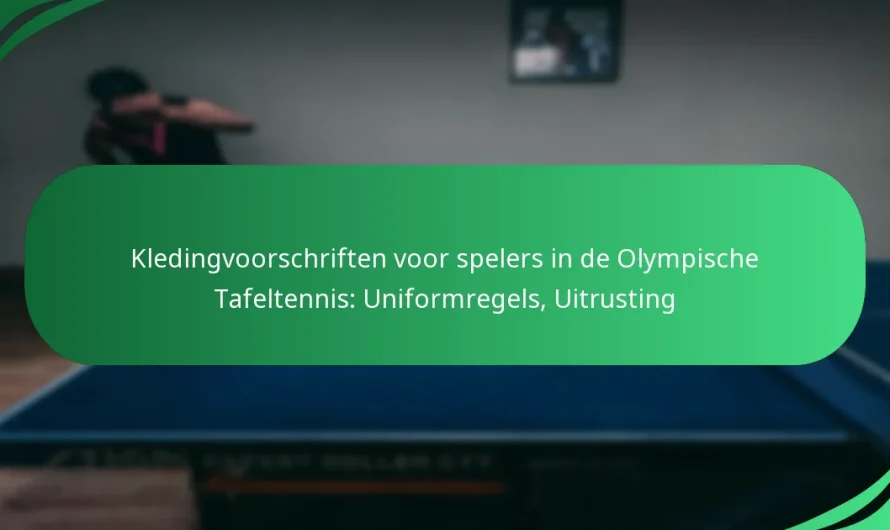 Kledingvoorschriften voor spelers in de Olympische Tafeltennis: Uniformregels, Uitrusting