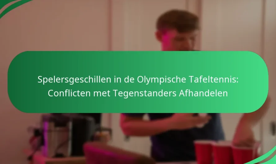 Spelersgeschillen in de Olympische Tafeltennis: Conflicten met Tegenstanders Afhandelen