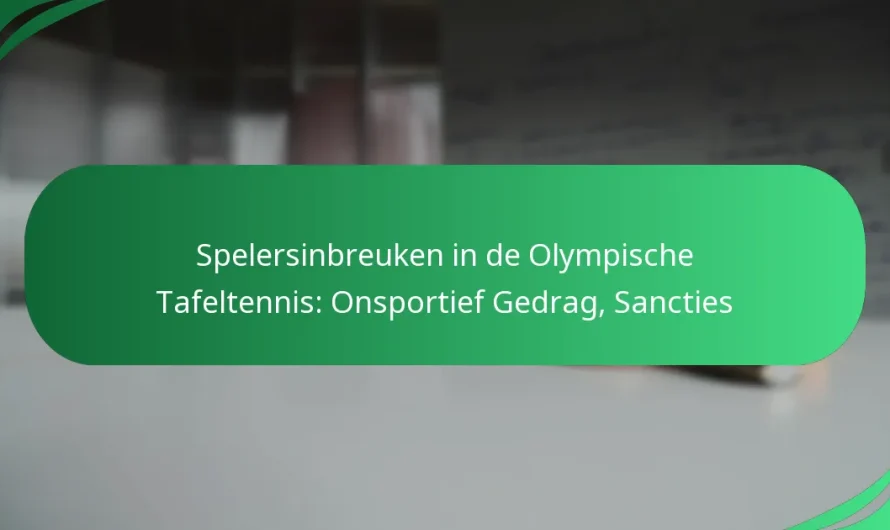 Spelersinbreuken in de Olympische Tafeltennis: Onsportief Gedrag, Sancties