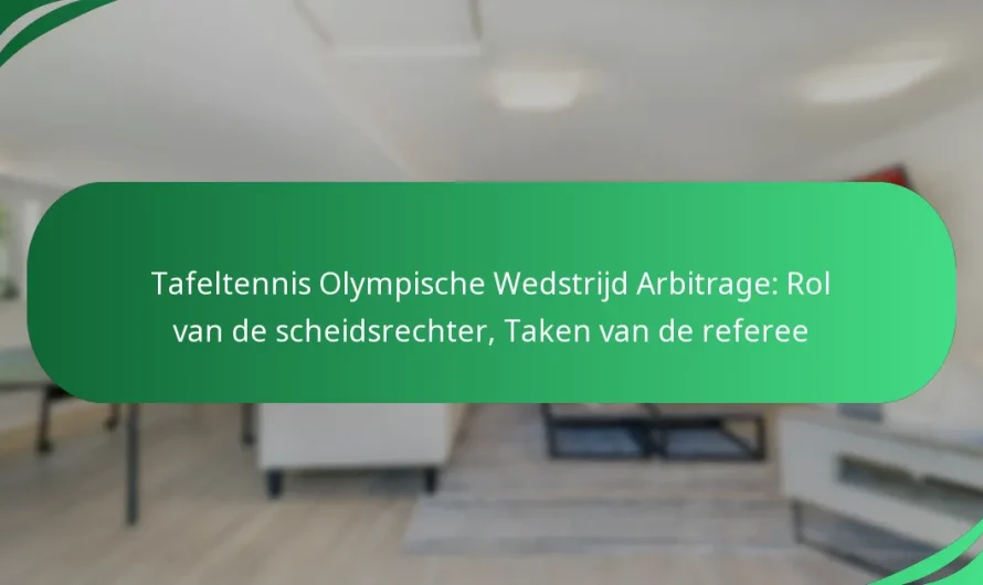 Tafeltennis Olympische Wedstrijd Arbitrage: Rol van de scheidsrechter, Taken van de referee