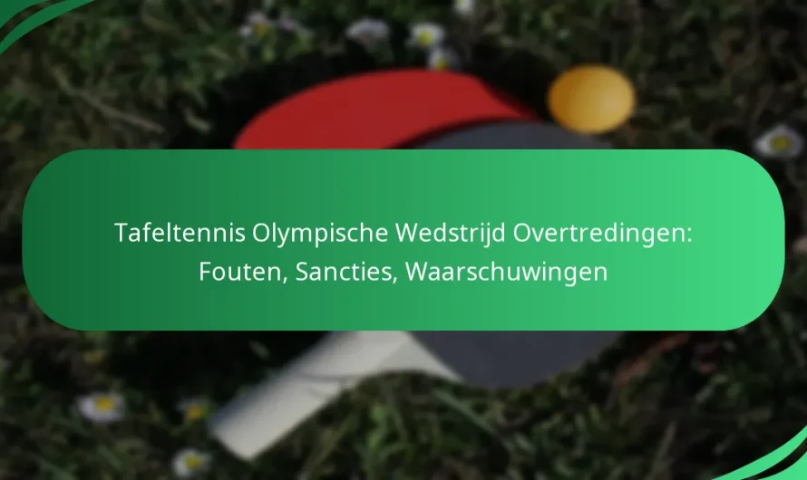 Tafeltennis Olympische Wedstrijd Overtredingen: Fouten, Sancties, Waarschuwingen