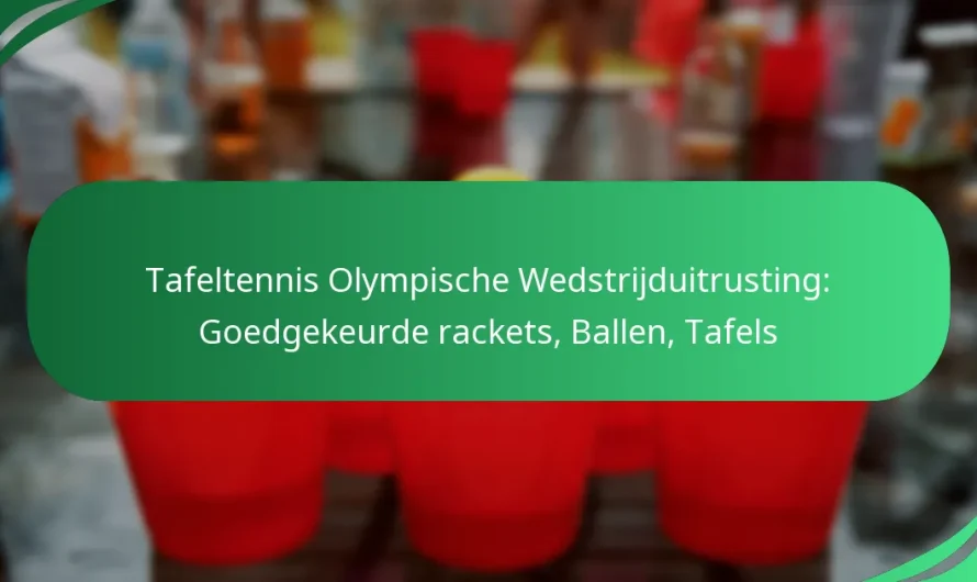 Tafeltennis Olympische Wedstrijduitrusting: Goedgekeurde rackets, Ballen, Tafels