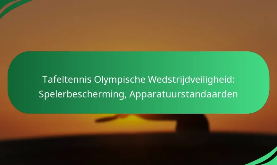 Tafeltennis Olympische Wedstrijdveiligheid: Spelerbescherming, Apparatuurstandaarden