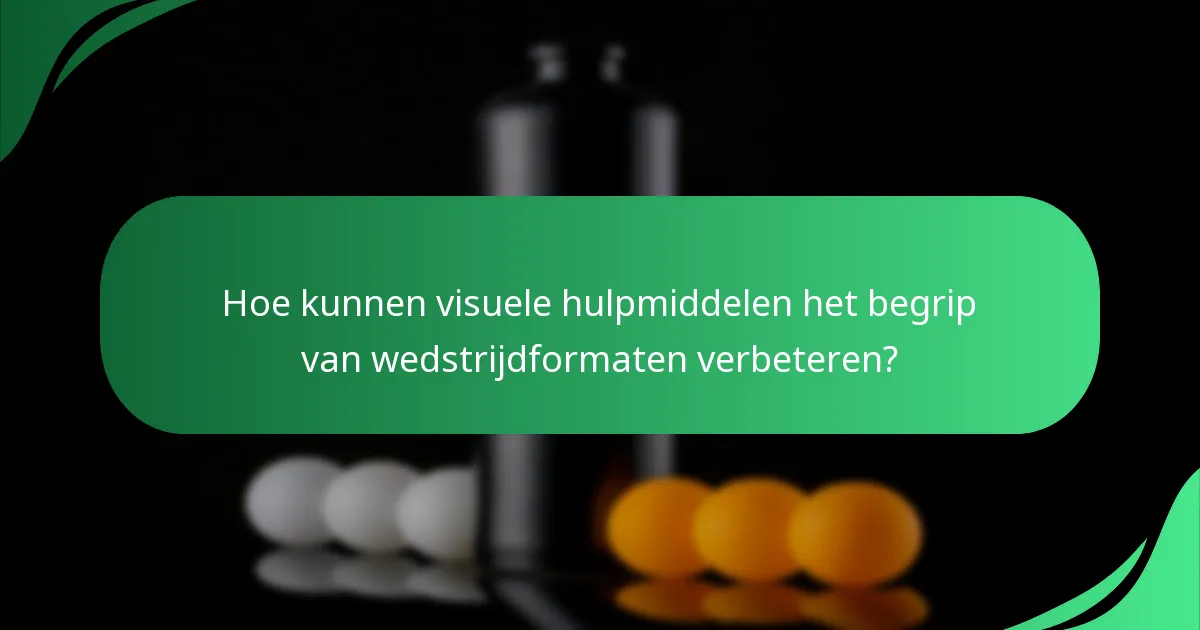 Hoe kunnen visuele hulpmiddelen het begrip van wedstrijdformaten verbeteren?