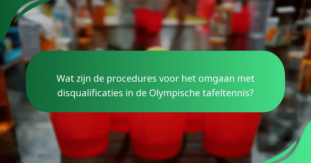 Wat zijn de procedures voor het omgaan met disqualificaties in de Olympische tafeltennis?