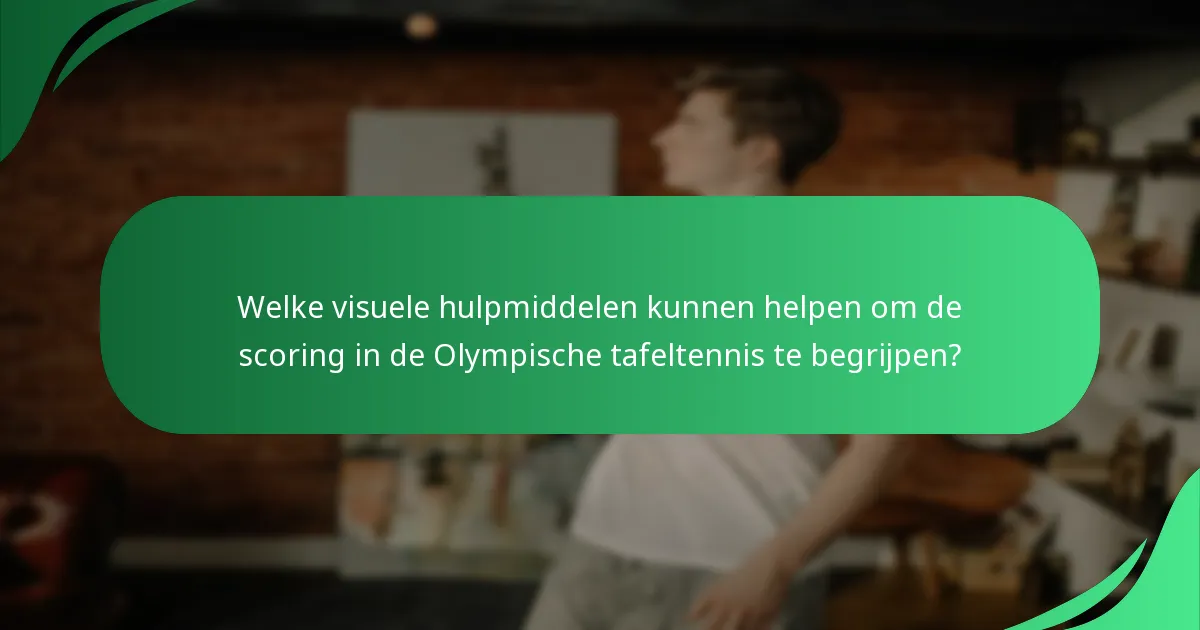 Welke visuele hulpmiddelen kunnen helpen om de scoring in de Olympische tafeltennis te begrijpen?